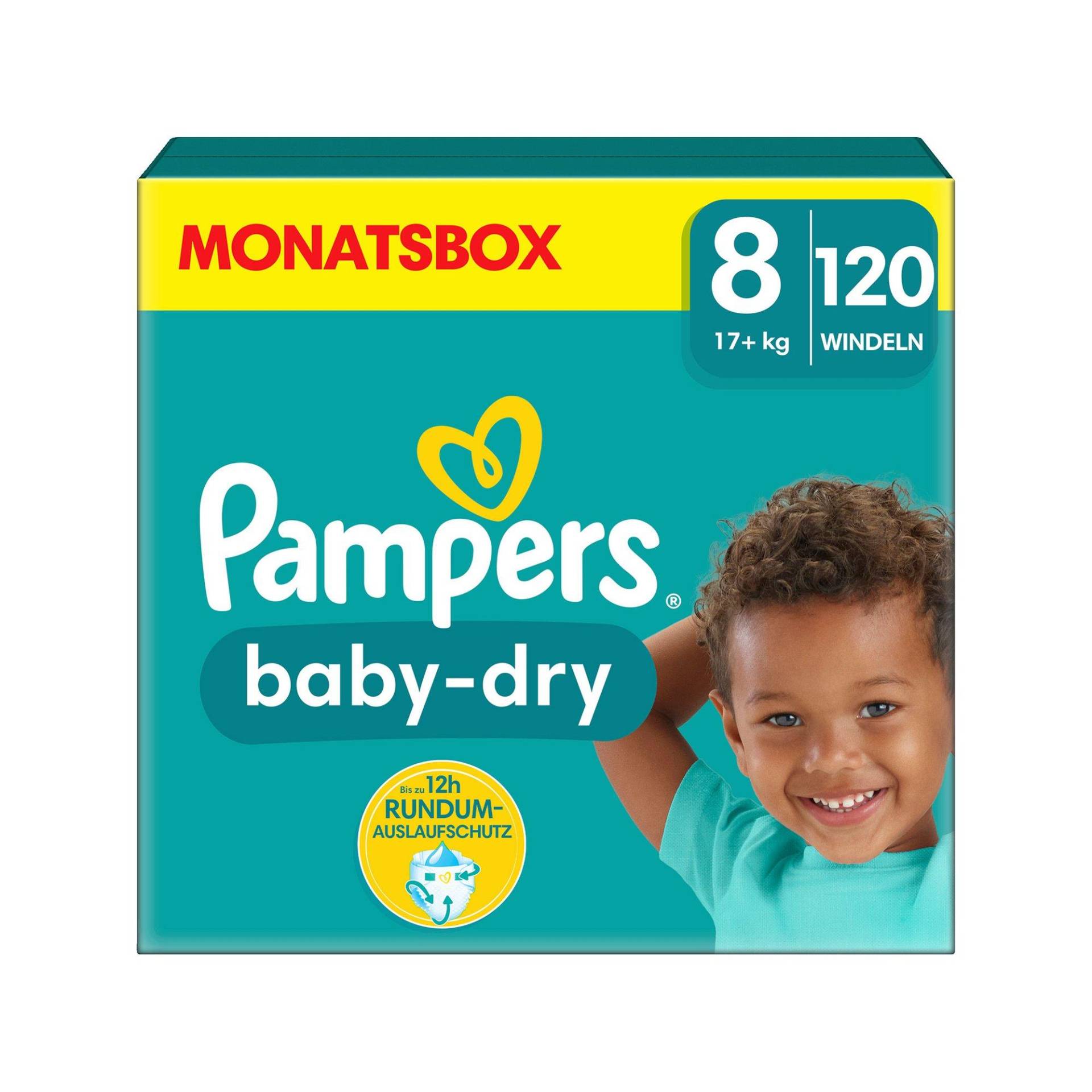 Baby Dry Grösse 8, Monatsbox Damen  120Stück von Pampers