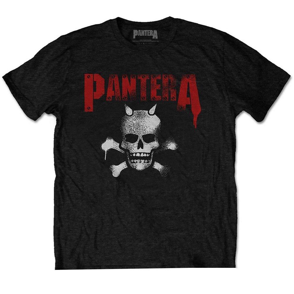 Horned Skull Tshirt Rückseitiger Aufdruck Damen Schwarz XXL von Pantera