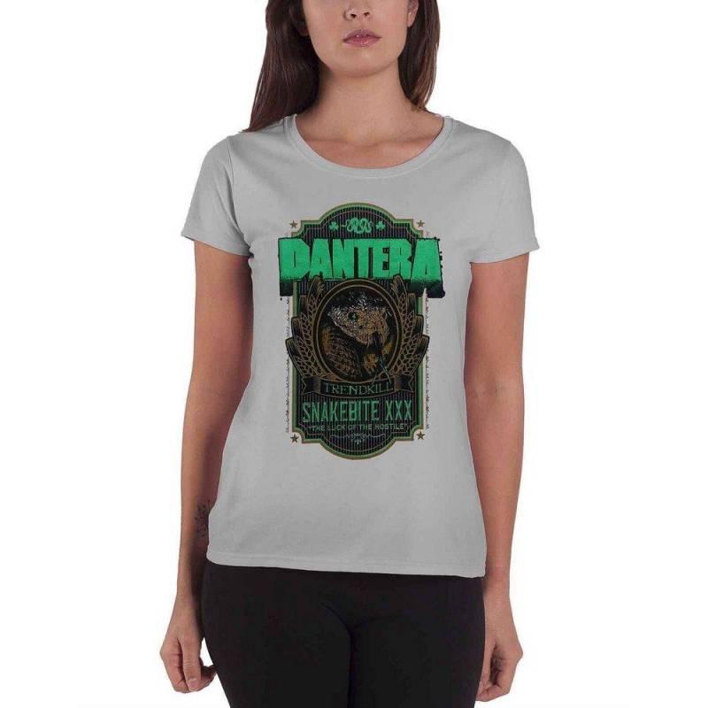 Snakebite Xxx Label Tshirt Damen Grau XS von Pantera