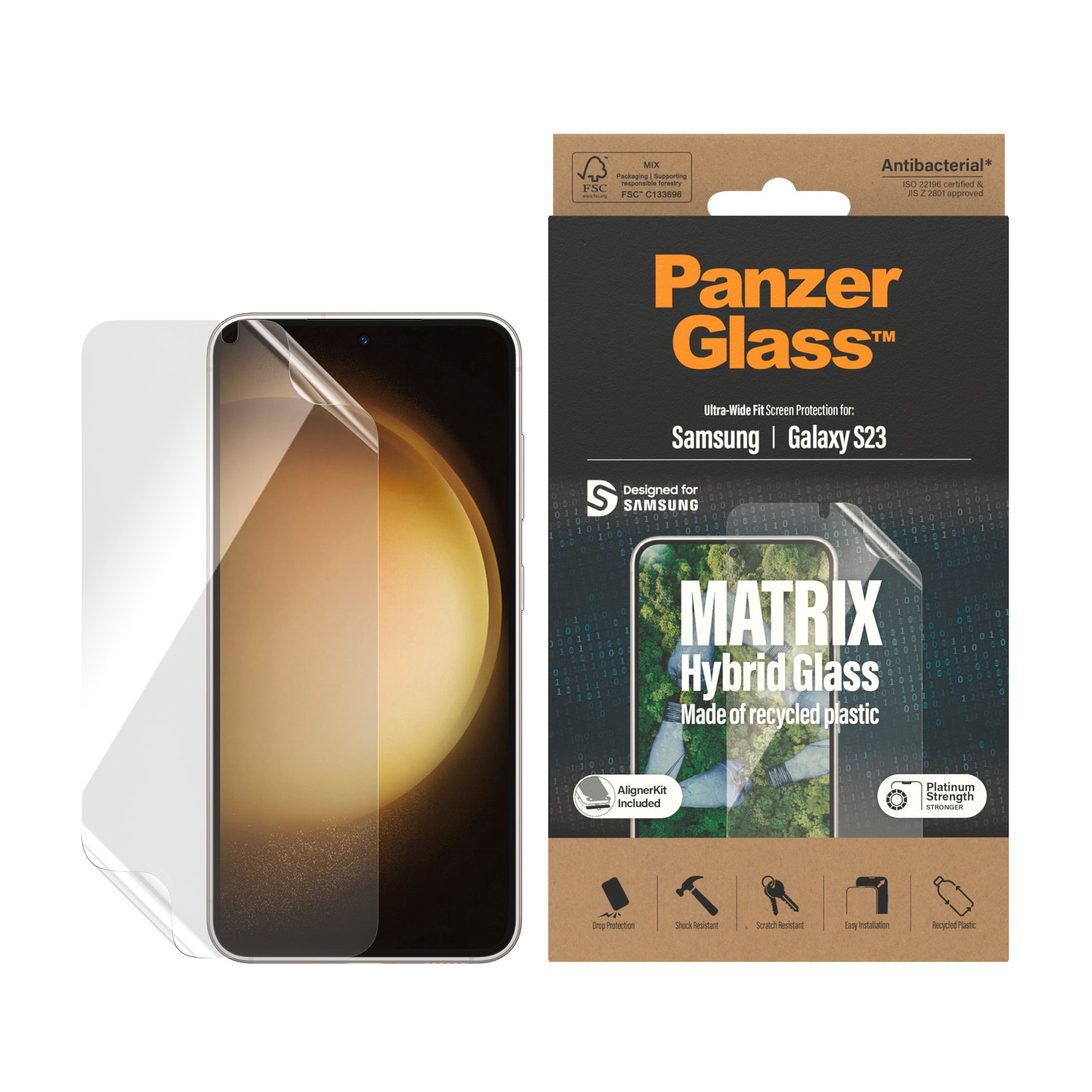 PanzerGlass Displayschutzfolie »Displayschutz - Samstag Galaxy S23 UWF PET-Flaschen AB wA« von PanzerGlass