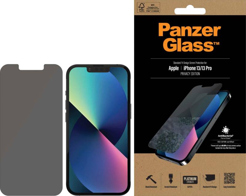 PanzerGlass Displayschutzfolie »PanzerGlass Standard Fit Privacy (Antibakeriell) für iPhone 13« von PanzerGlass