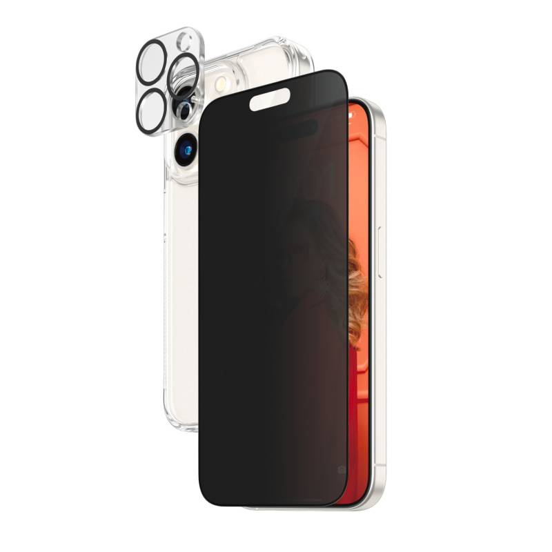 PanzerGlass Displayschutzglas »3-in-1-Privacy-Pack Privacy, Camera Protector und Cover«, für iPhone 15 Pro von PanzerGlass