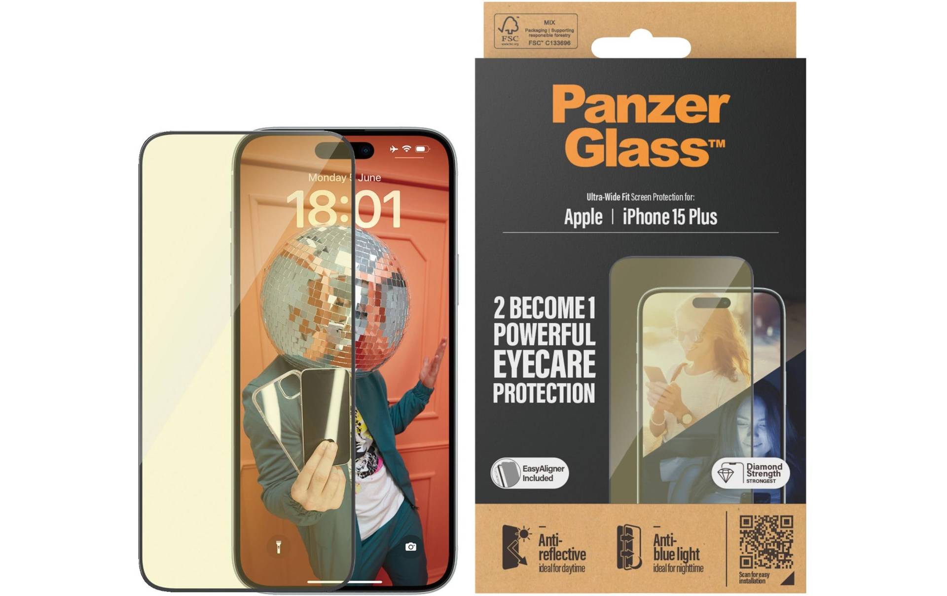 PanzerGlass Displayschutzglas »Anti Reflective iPhone 15 Plus«, für iPhone 15 Plus, (1 St.) von PanzerGlass