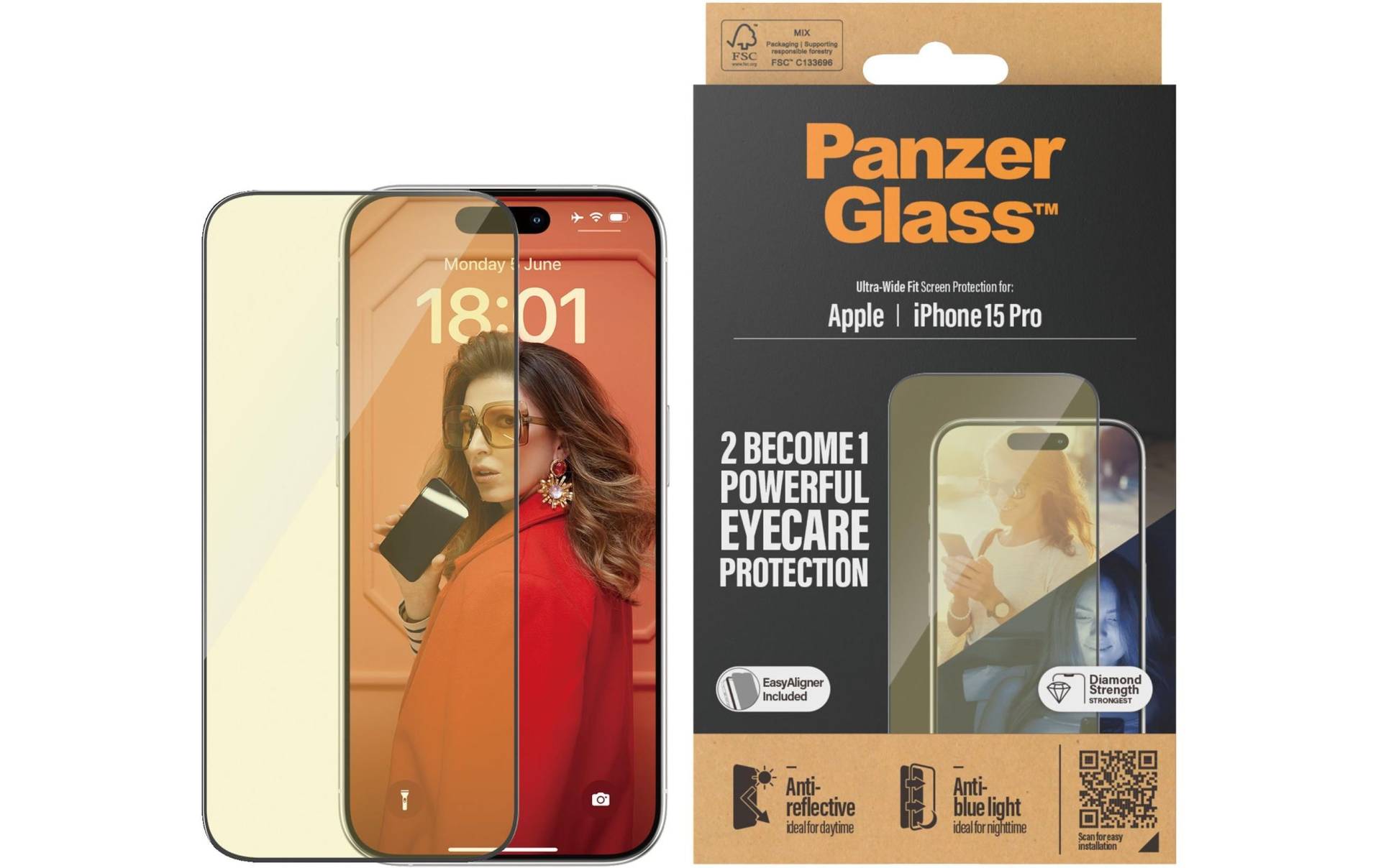 PanzerGlass Displayschutzglas »Anti Reflective iPhone 15 Pro«, für iPhone 15 Pro, (1 St.) von PanzerGlass