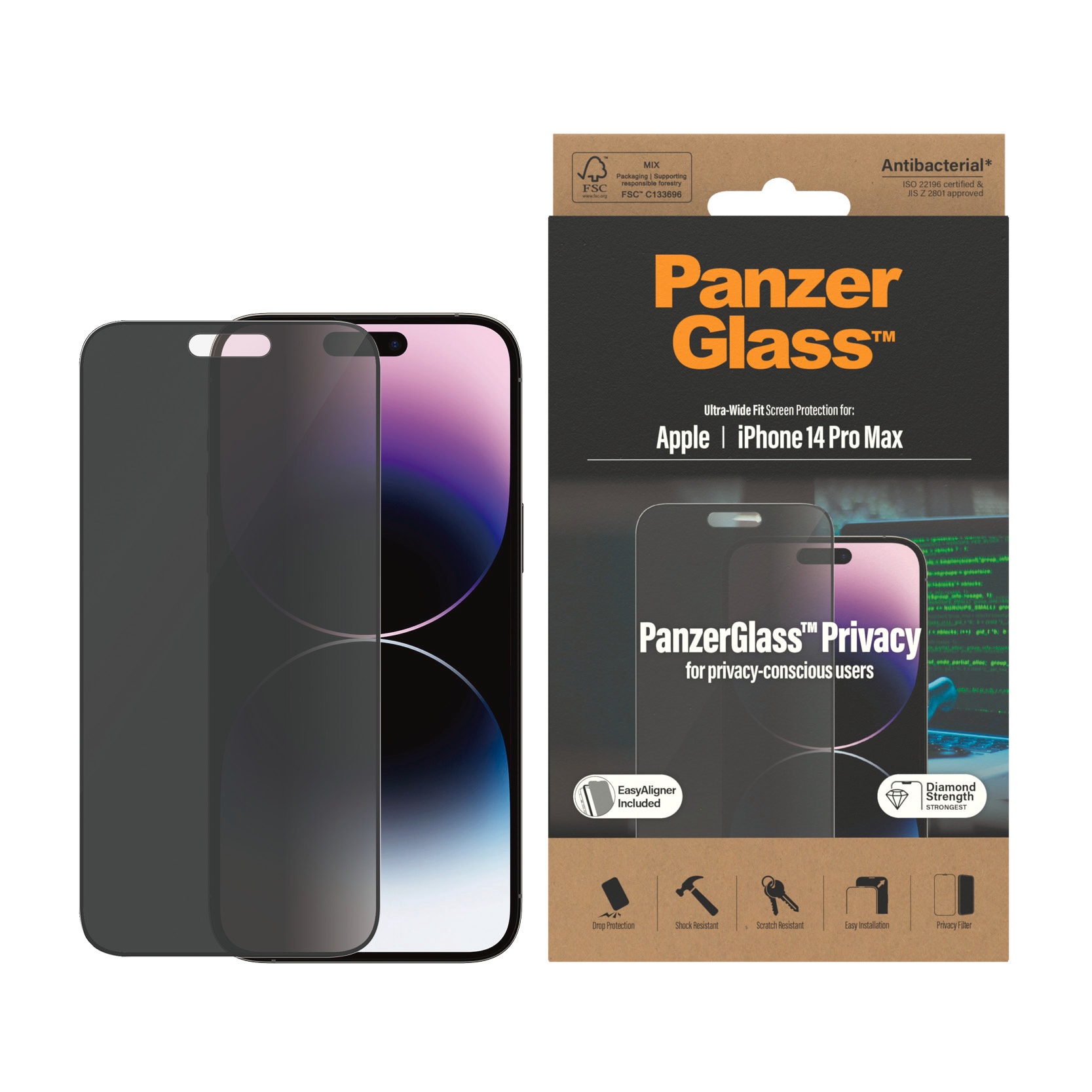 PanzerGlass Displayschutzglas »Display-Schutzglas«, für Apple iPhone 14 Pro Max, passend für Apple iPhone 14 Pro Max von PanzerGlass