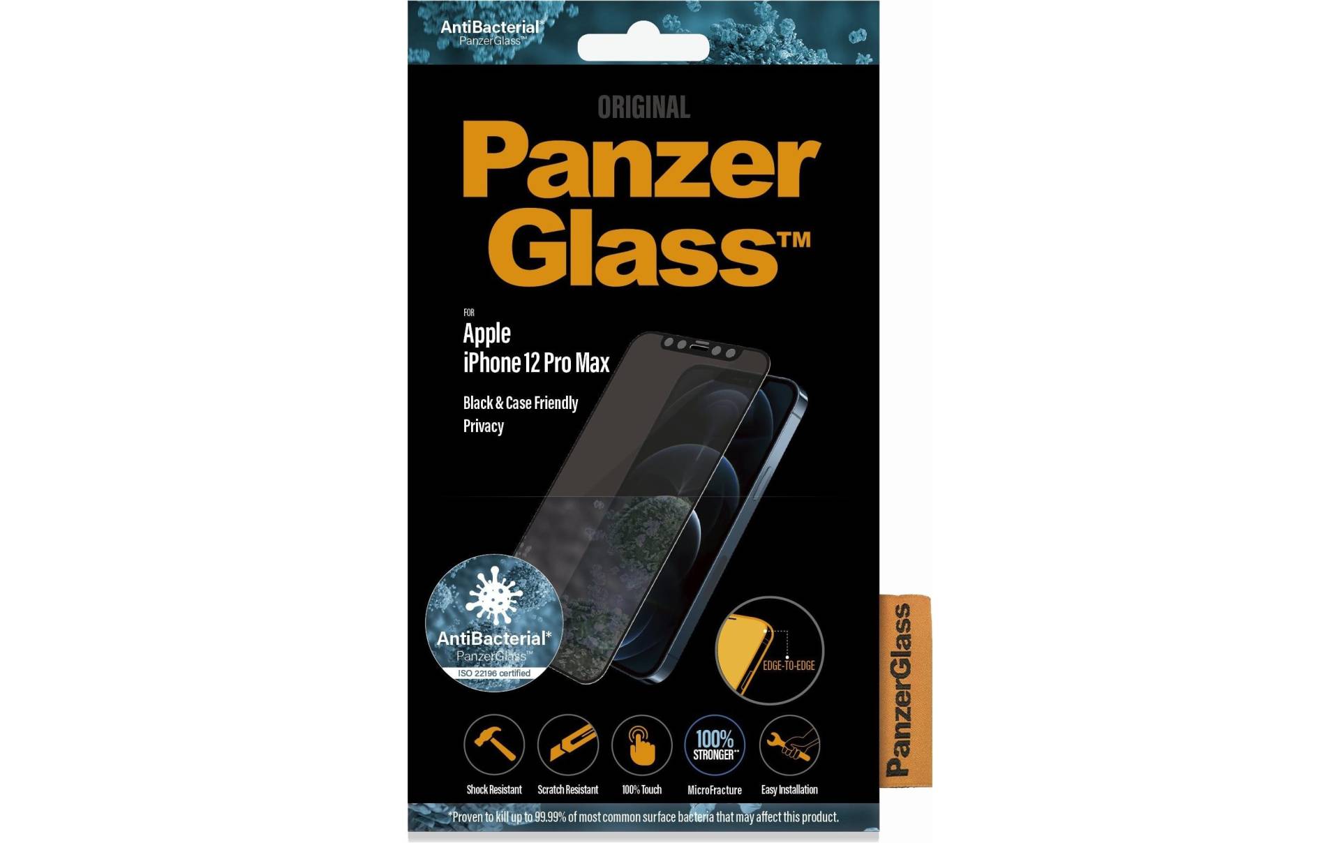 PanzerGlass Displayschutzglas »Displayschutz Case«, für iPhone 12 Pro Max, Mit Rahmen von PanzerGlass