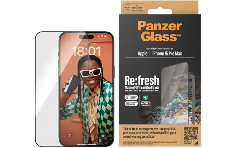 PanzerGlass Displayschutzglas »Refresh iPhone 15 Pro Max«, für iPhone 15 Pro Max, (1 St.) von PanzerGlass