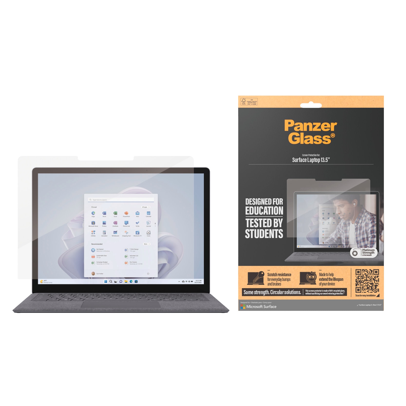 PanzerGlass Displayschutzglas »Screen Protector«, für Microsoft Surface Laptop 1-5, Displayschutzfolie, Schutzfolie, Bildschirmschutz, kratz- & stossfest von PanzerGlass