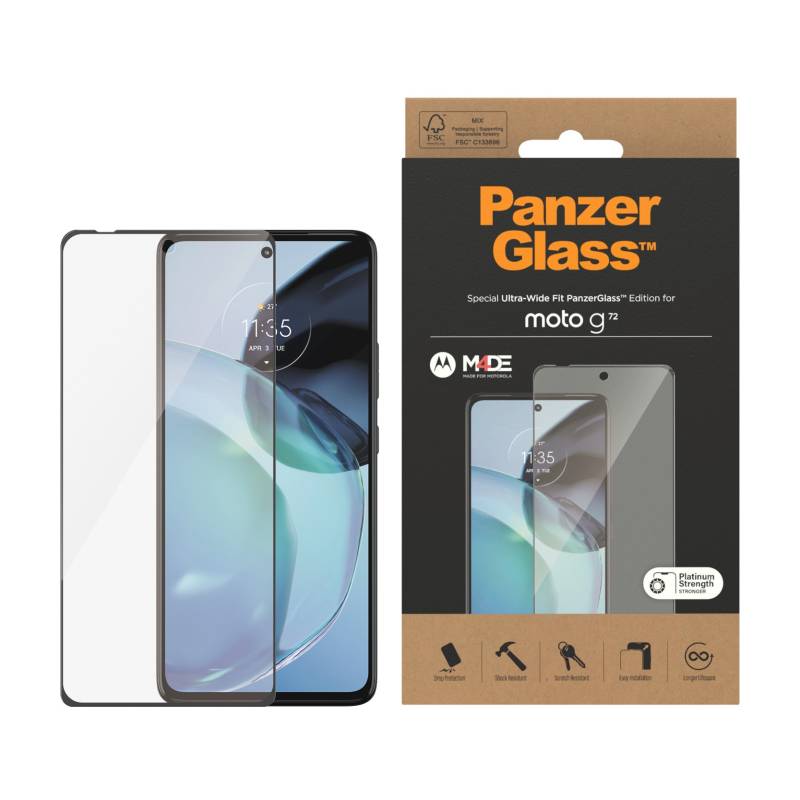 PanzerGlass Displayschutzglas »Screen Protector Glass + Case«, für Motorola moto g72, Rundumschutz von PanzerGlass