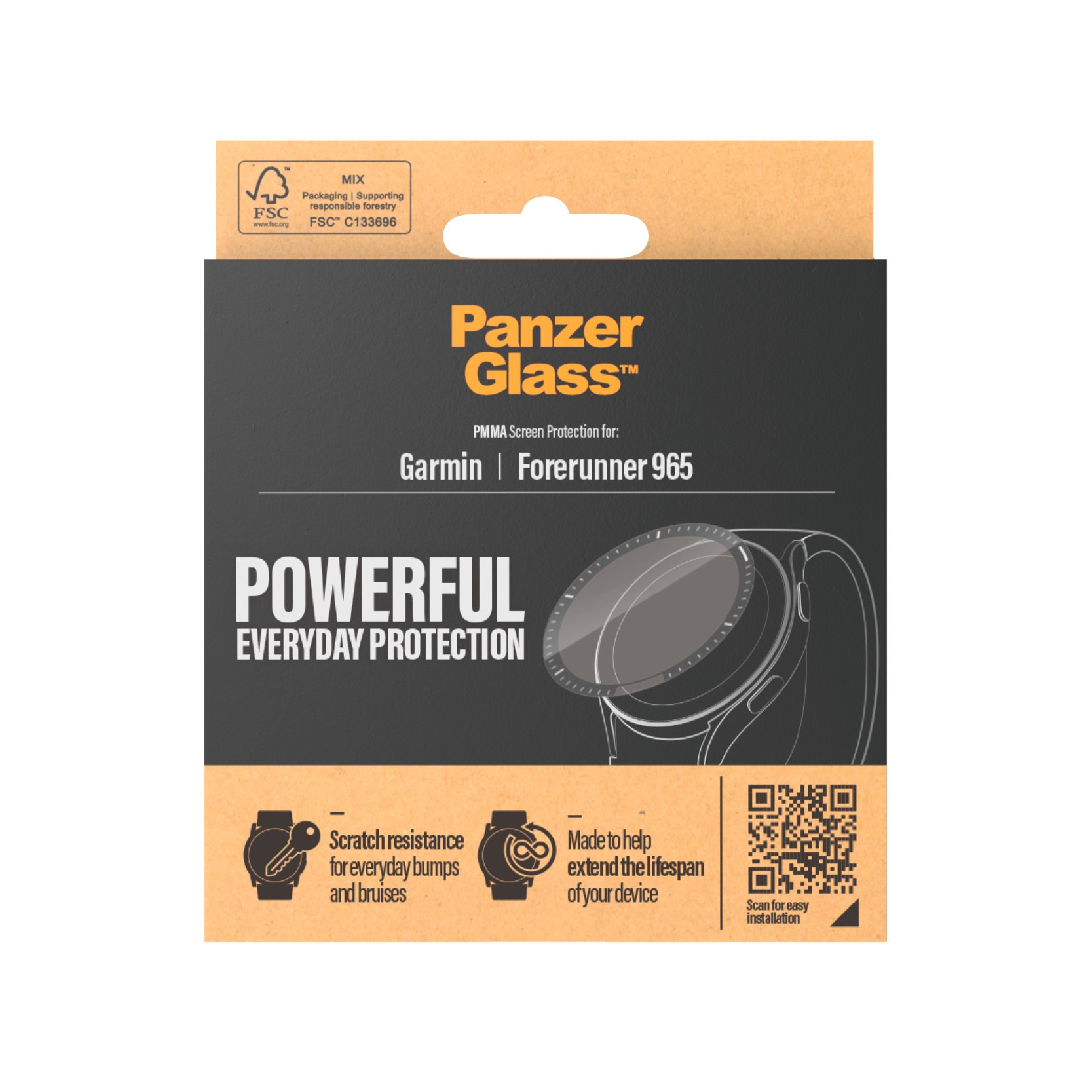 PanzerGlass Displayschutzglas »Screen Protector Glass«, für Garmin Forerunner 965, Displayschutzfolie, Schutzfolie, Bildschirmschutz, kratz- & stossfest von PanzerGlass