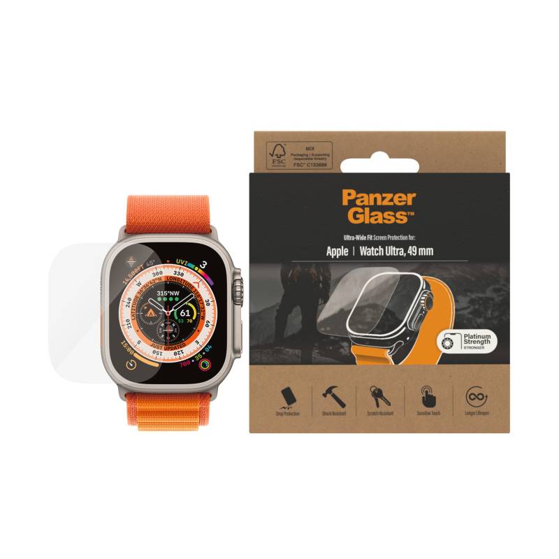 PanzerGlass Displayschutzglas »Screen Protector Ultra Wide Fit«, für Apple Watch Ultra 49 mm von PanzerGlass