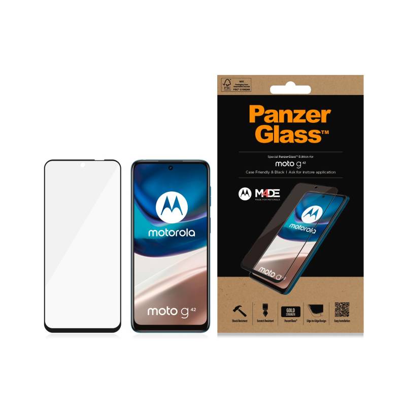 PanzerGlass Displayschutzglas »Screen Protector Ultra Wide Fit«, für Motorola Moto G42 von PanzerGlass