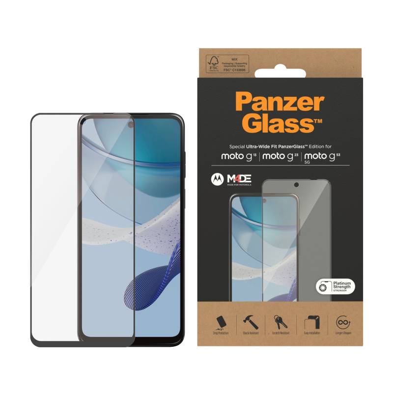 PanzerGlass Displayschutzglas »Screen Protector Ultra Wide Fit«, für Motorola moto g13/g23/g53 5G von PanzerGlass