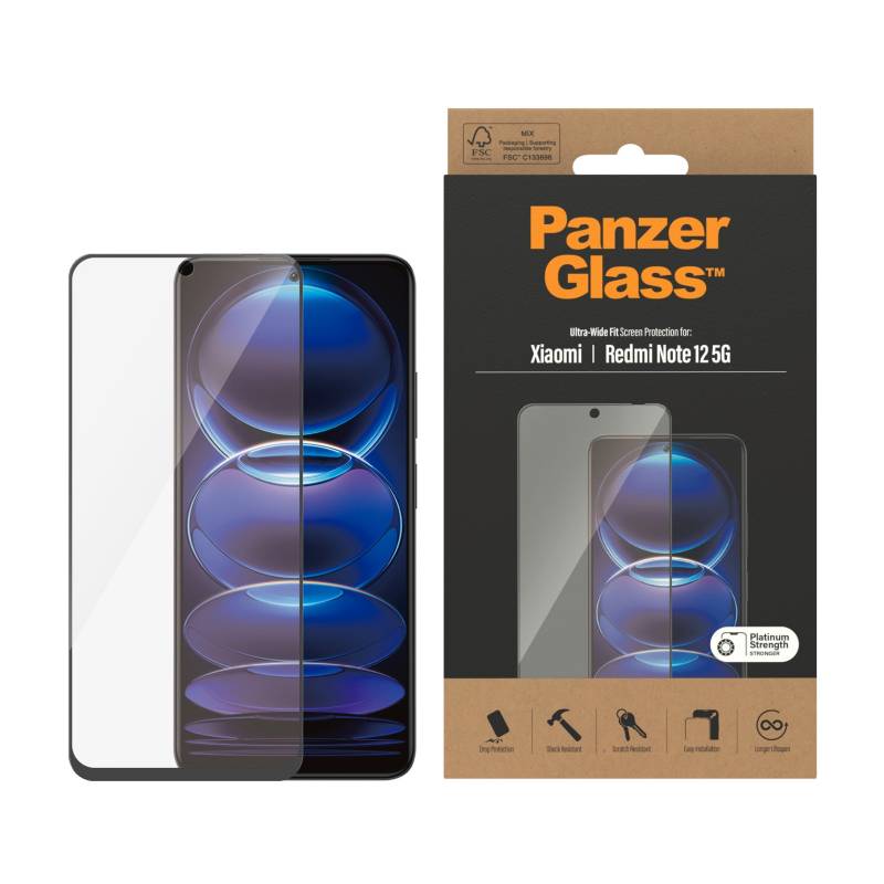 PanzerGlass Displayschutzglas »Screen Protector Ultra Wide Fit«, für Xiaomi Redmi Note 12 5G von PanzerGlass