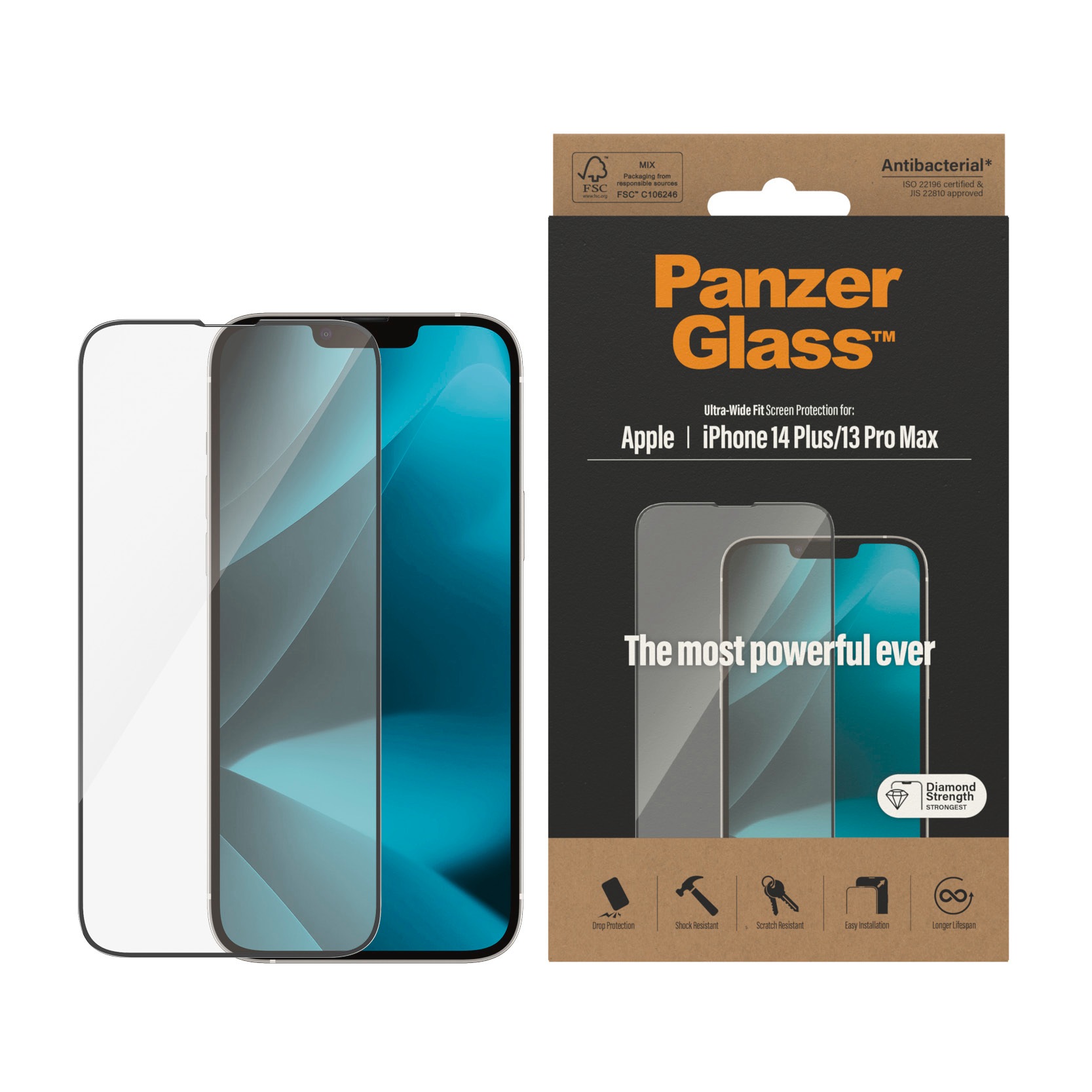 PanzerGlass Displayschutzglas »Screen Protector für iPhone 14 Plus/13 Pro Max Ultrawide«, für Apple iPhone 14 Plus-Apple iPhone 13 Pro Max von PanzerGlass