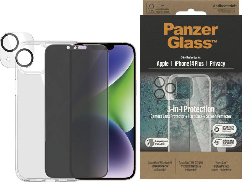 PanzerGlass Displayschutzglas »Set: Privacy Glass+Case - iPhone 14 6,1 Max« von PanzerGlass