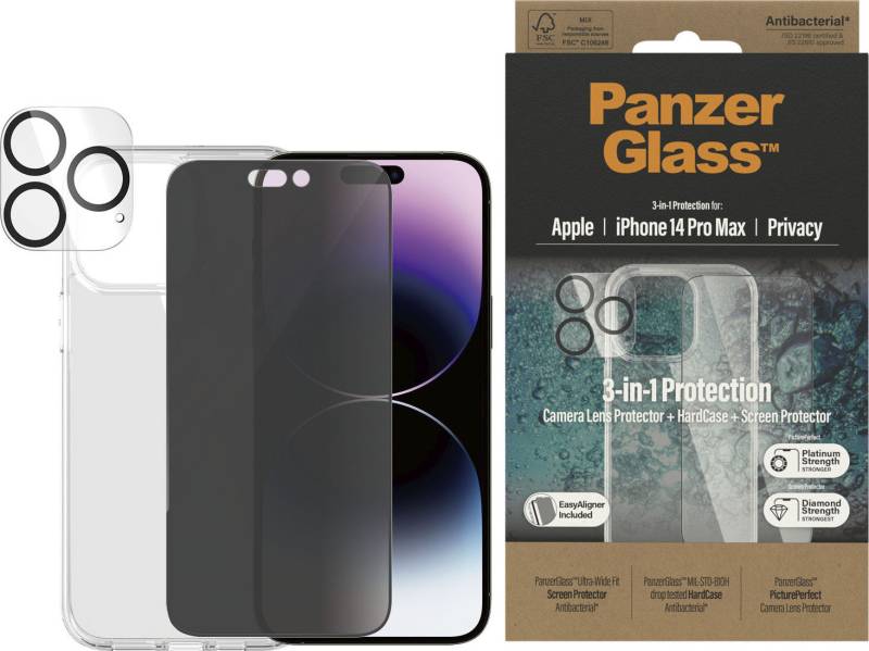 PanzerGlass Displayschutzglas »Set: Privacy Glass+Case - iPhone 14 6,1 Pro Max« von PanzerGlass