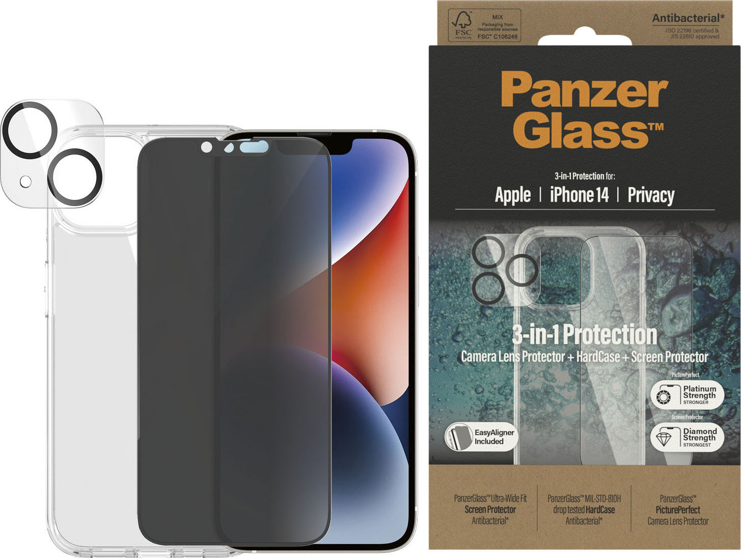 PanzerGlass Displayschutzglas »Set: Privacy Glass+Case - iPhone 14 6,1« von PanzerGlass