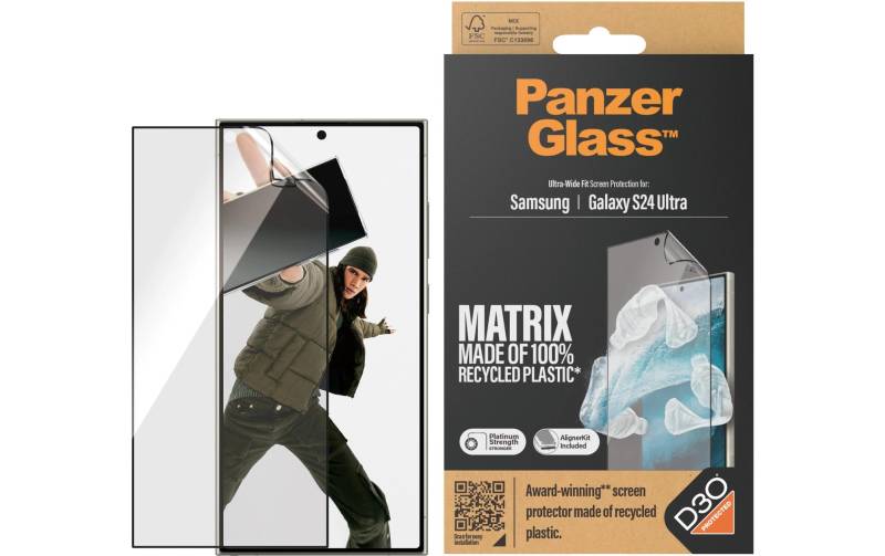 PanzerGlass Displayschutzglas »Ultra Wide Fit D3O PET Galaxy S24 Ultra«, für Galaxy S24 Ultra, (1 St.) von PanzerGlass