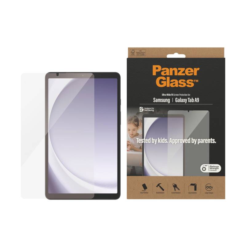 PanzerGlass Displayschutzglas »Ultra Wide Fit Displayschutz«, für Samsung Galaxy Tab A9, Displayschutzfolie, Schutzfolie, Bildschirmschutz, kratz- & stossfest von PanzerGlass