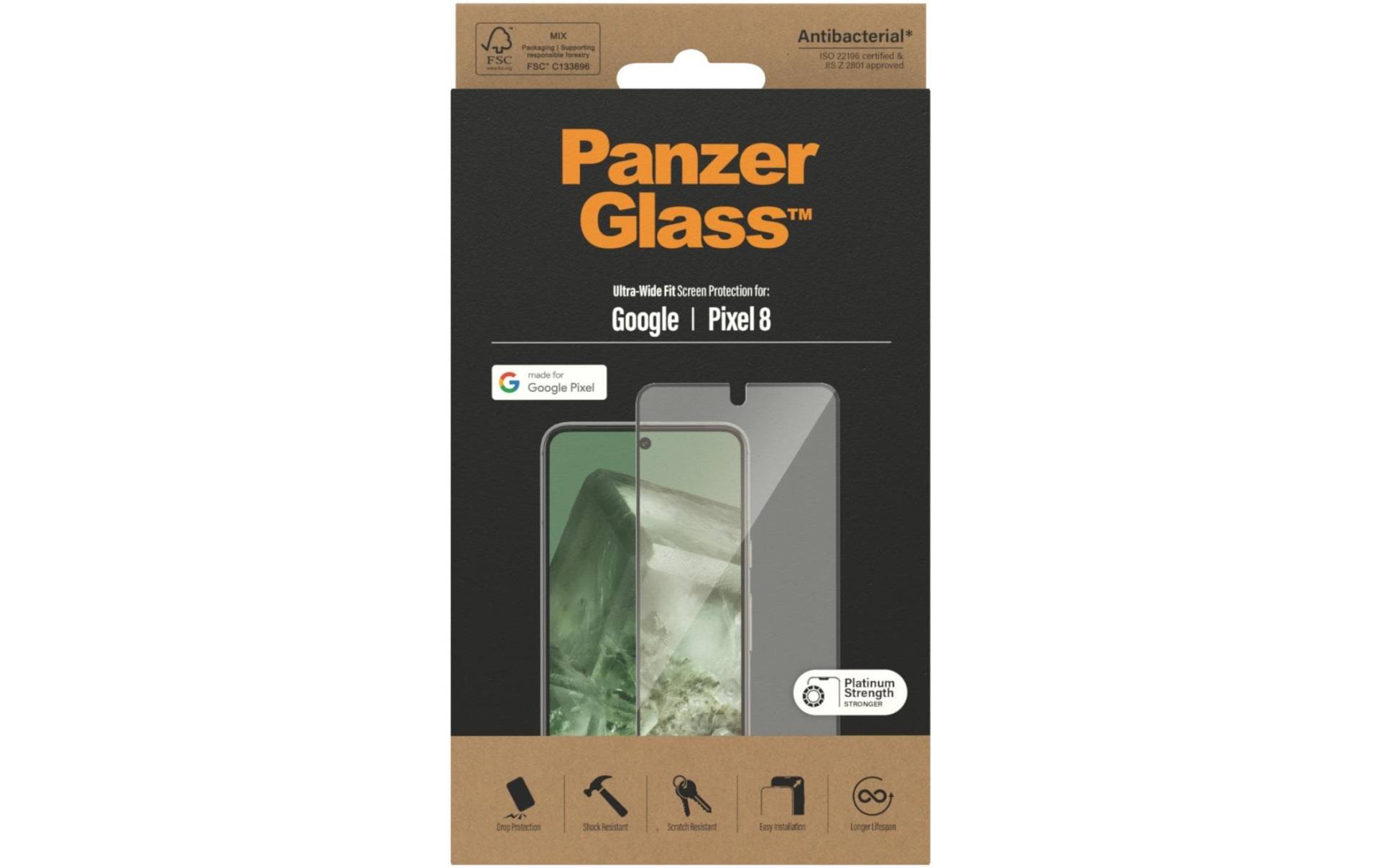 PanzerGlass Displayschutzglas »Ultra Wide Fit Pixel 8«, für Pixel 8, (1 St.) von PanzerGlass