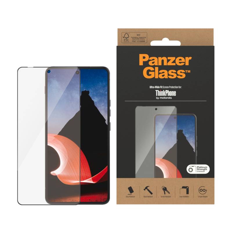 PanzerGlass Displayschutzglas »Ultra-Wide Fit Screen Protector«, für Motorola ThinkPhone, Displayschutzfolie, Schutzfolie, Bildschirmschutz, kratz- & stossfest von PanzerGlass