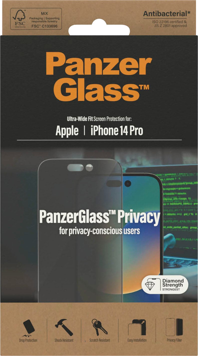 PanzerGlass Displayschutzglas »iPhone 14 Pro Ultrawide Privacy AB« von PanzerGlass