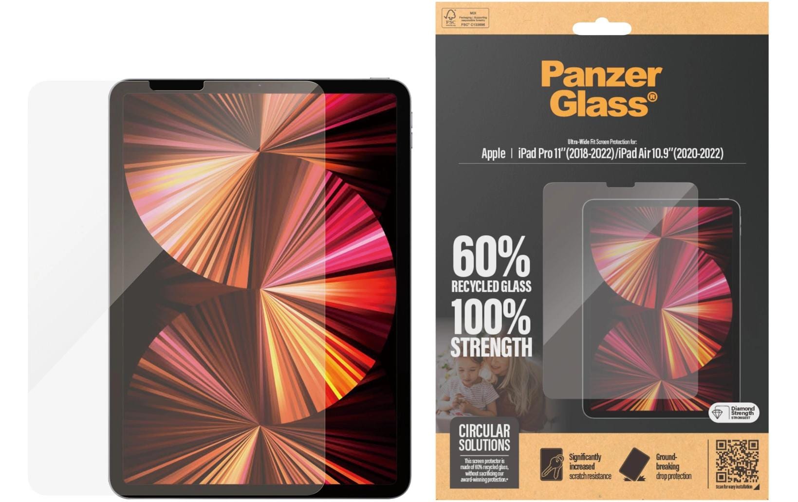 PanzerGlass Schutzfolie »Ultra-Wide Fit iPad Air 10,9 (20-22) & Pro 11 (18-22)« von PanzerGlass