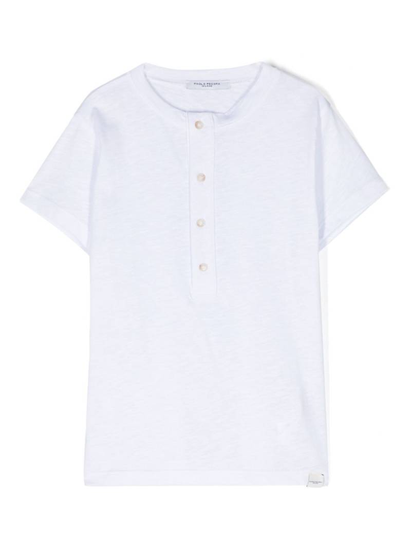 Paolo Pecora Kids button-placket cotton T-shirt - White von Paolo Pecora Kids