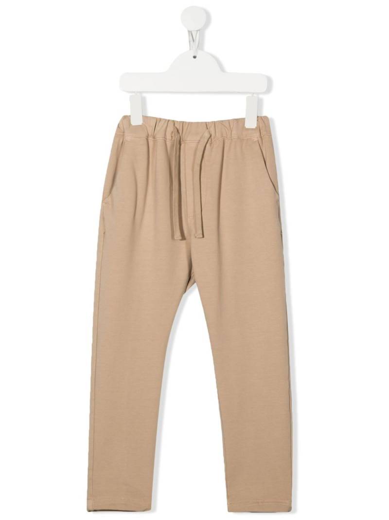 Paolo Pecora Kids drawstring cotton track pants - Neutrals von Paolo Pecora Kids