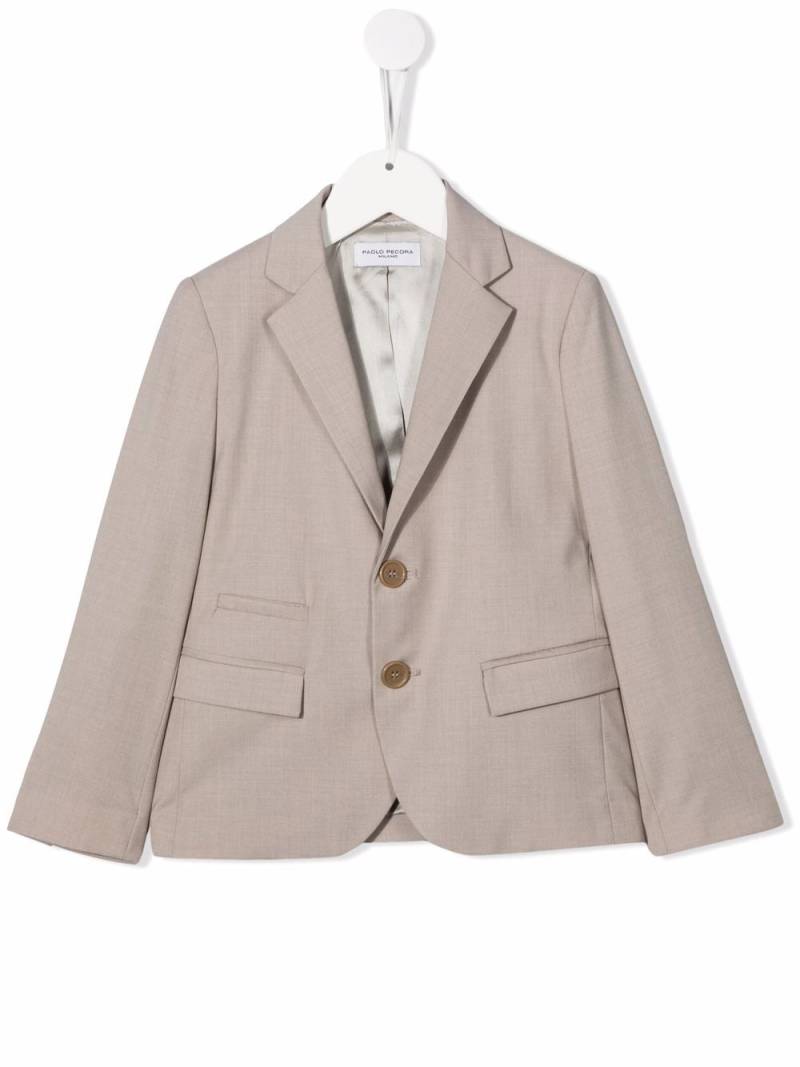 Paolo Pecora Kids fitted single-breasted blazer - Neutrals von Paolo Pecora Kids