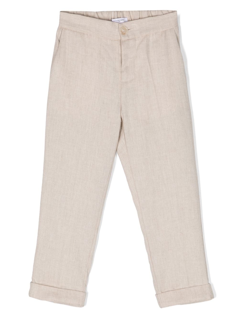 Paolo Pecora Kids linen-blend tapered trousers - Neutrals von Paolo Pecora Kids