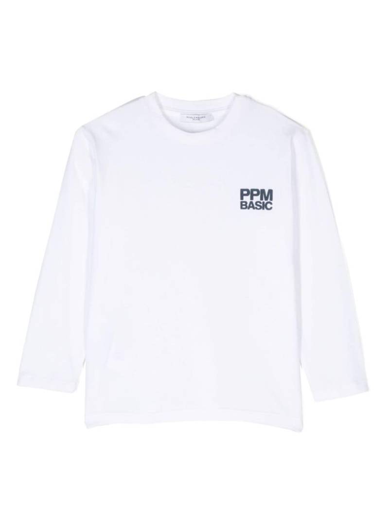 Paolo Pecora Kids logo-appliqué T-shirt - White von Paolo Pecora Kids