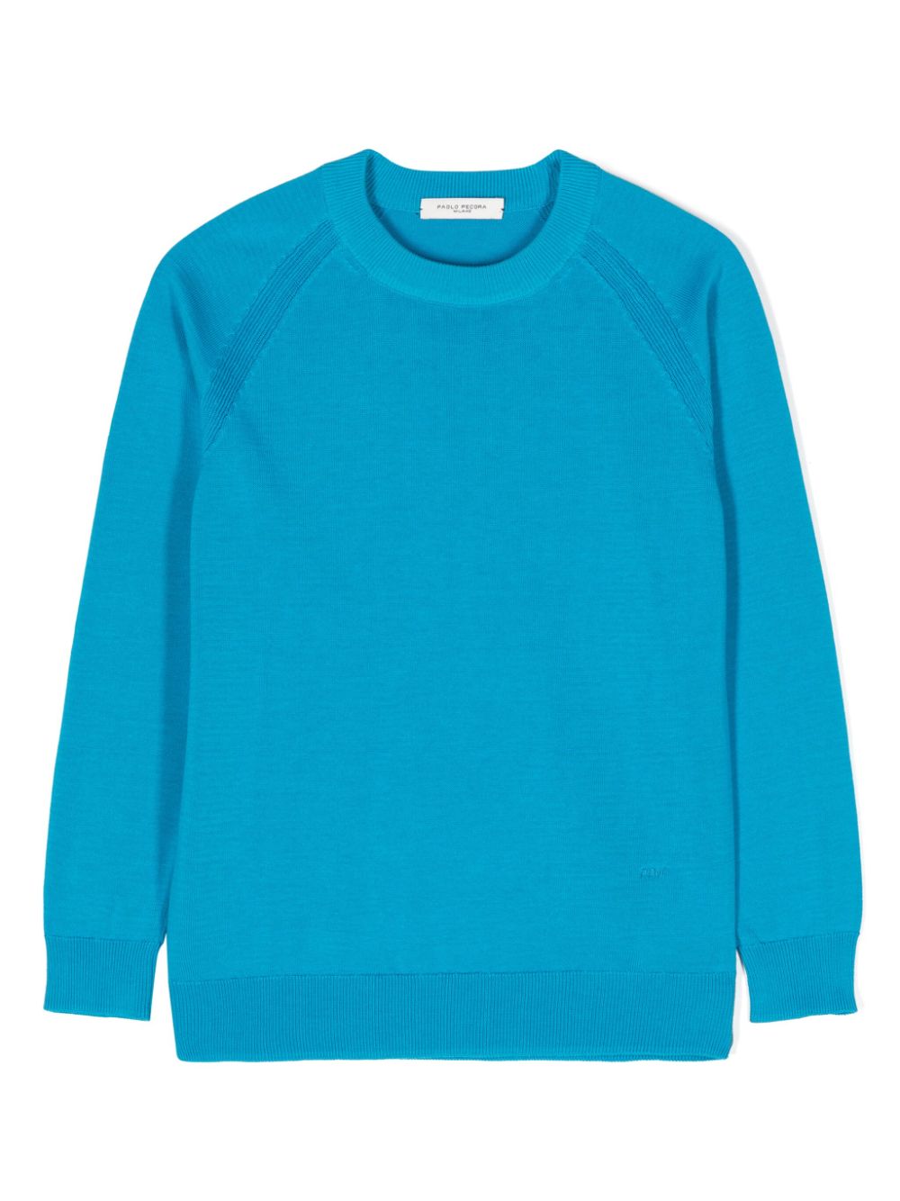 Paolo Pecora Kids logo-embroidered cotton jumper - Blue von Paolo Pecora Kids