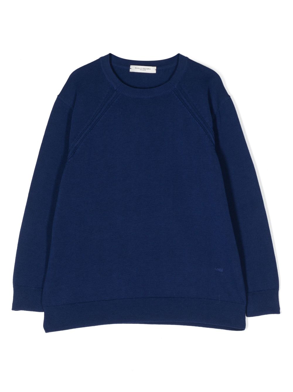Paolo Pecora Kids logo-embroidered knitted jumper - Blue von Paolo Pecora Kids