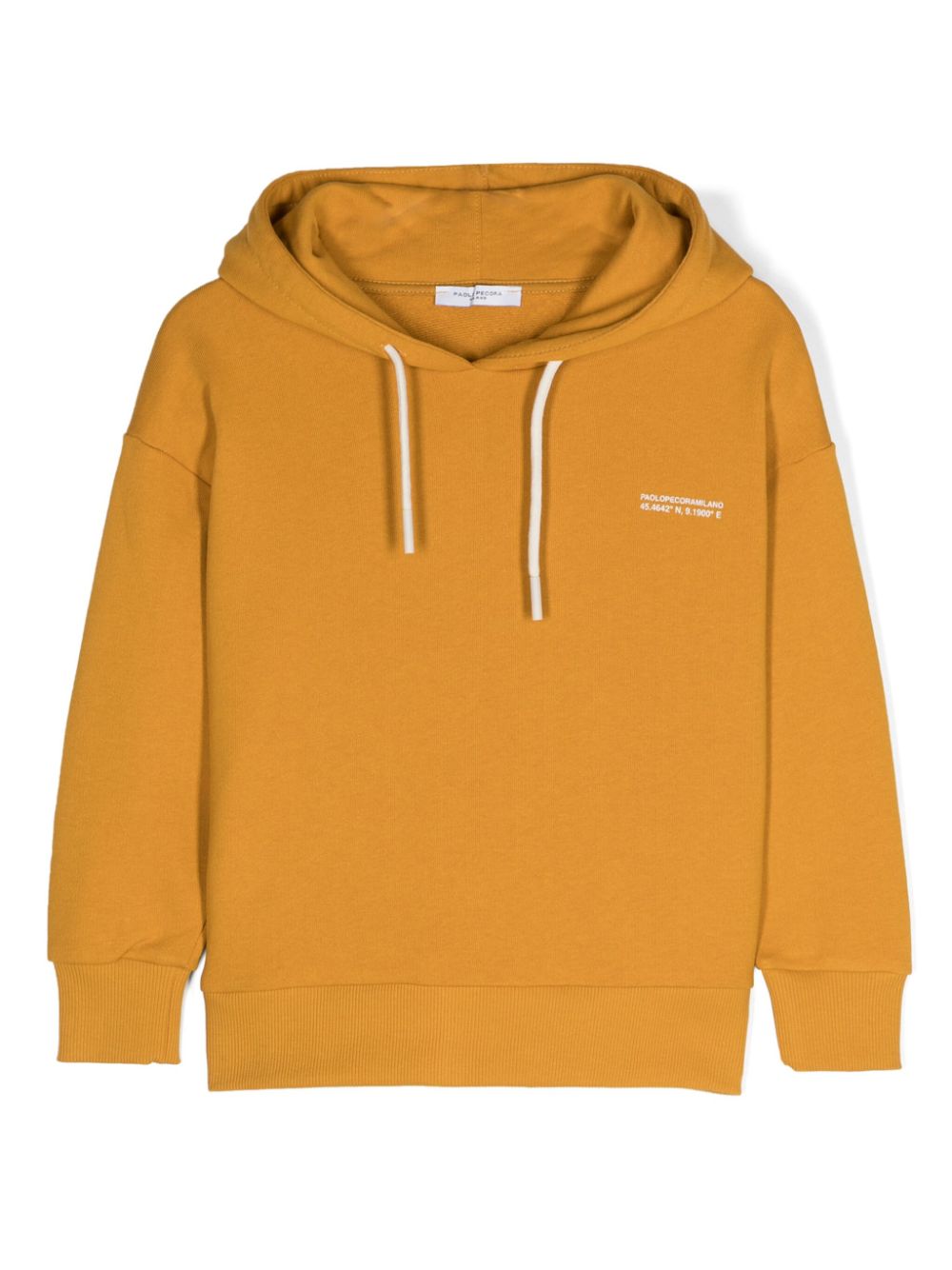 Paolo Pecora Kids logo-print cotton hoodie - Orange von Paolo Pecora Kids