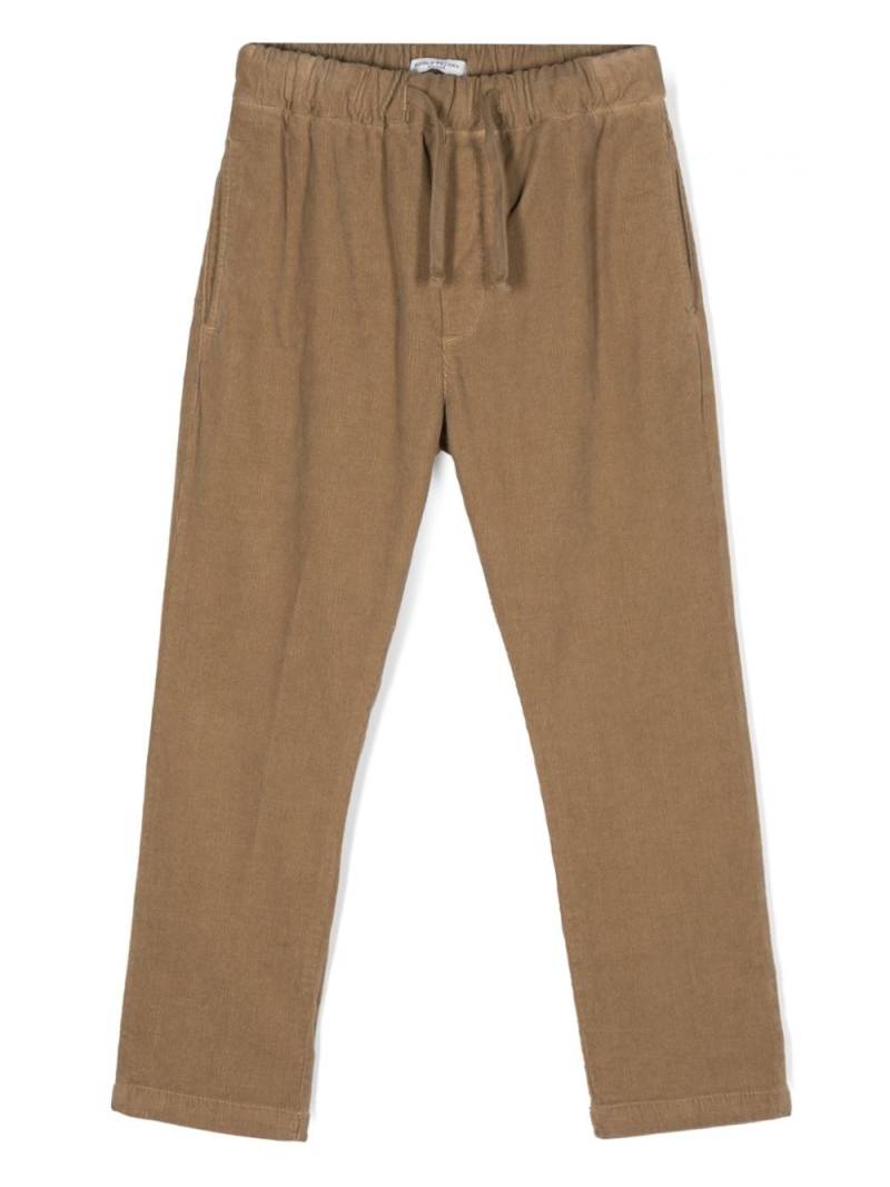 Paolo Pecora Kids logo-tag trousers - Brown von Paolo Pecora Kids