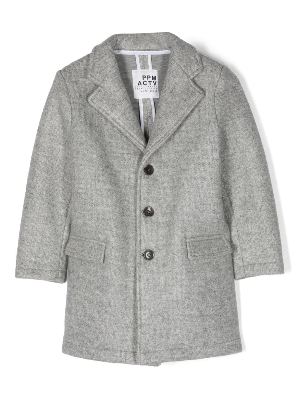 Paolo Pecora Kids mélange-effect single-breasted coat - Grey von Paolo Pecora Kids