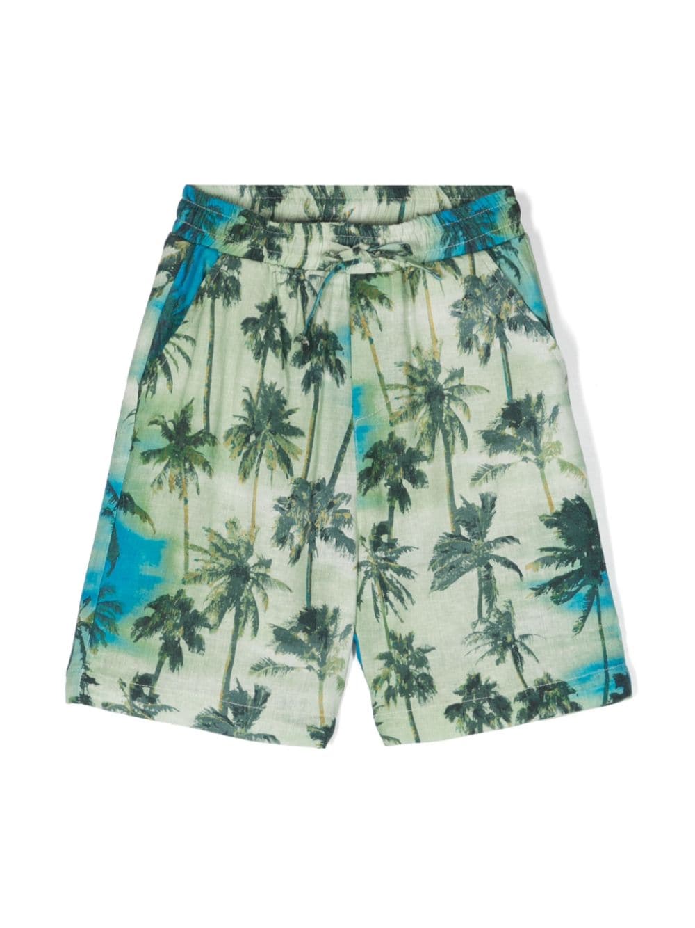 Paolo Pecora Kids palm tree-print straight-leg shorts - Green von Paolo Pecora Kids