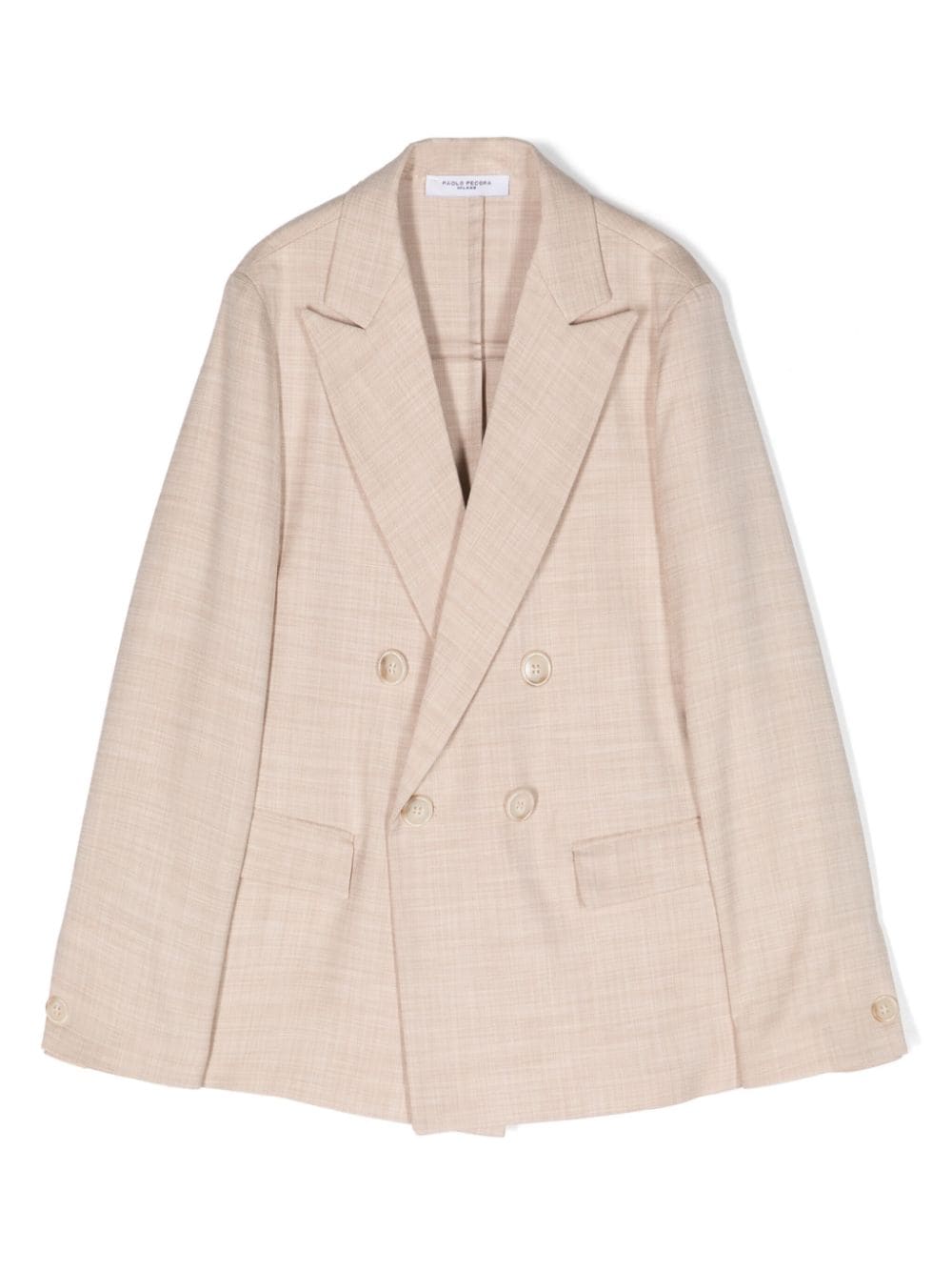 Paolo Pecora Kids peak-lapels double-breasted blazer - Neutrals von Paolo Pecora Kids