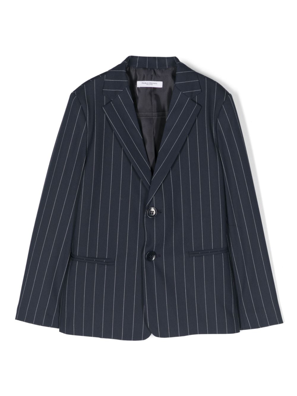 Paolo Pecora Kids pinstriped single-breasted blazer - Blue von Paolo Pecora Kids