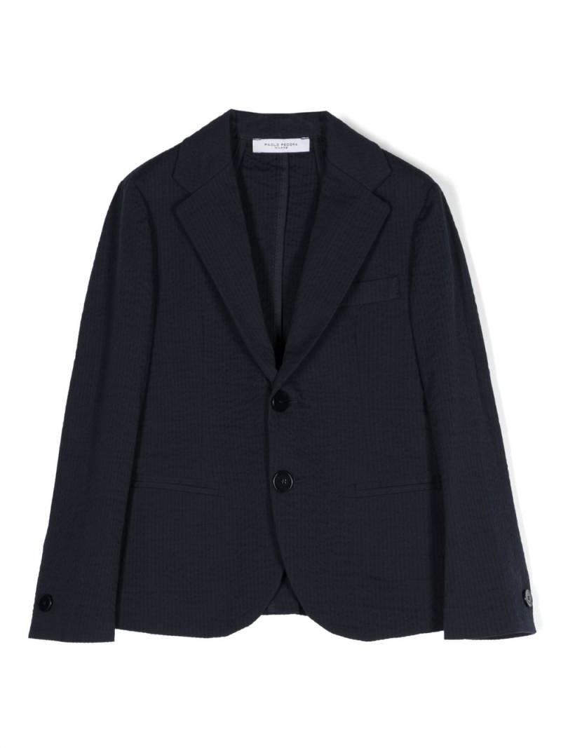 Paolo Pecora Kids single-breasted cotton blazer - Blue von Paolo Pecora Kids