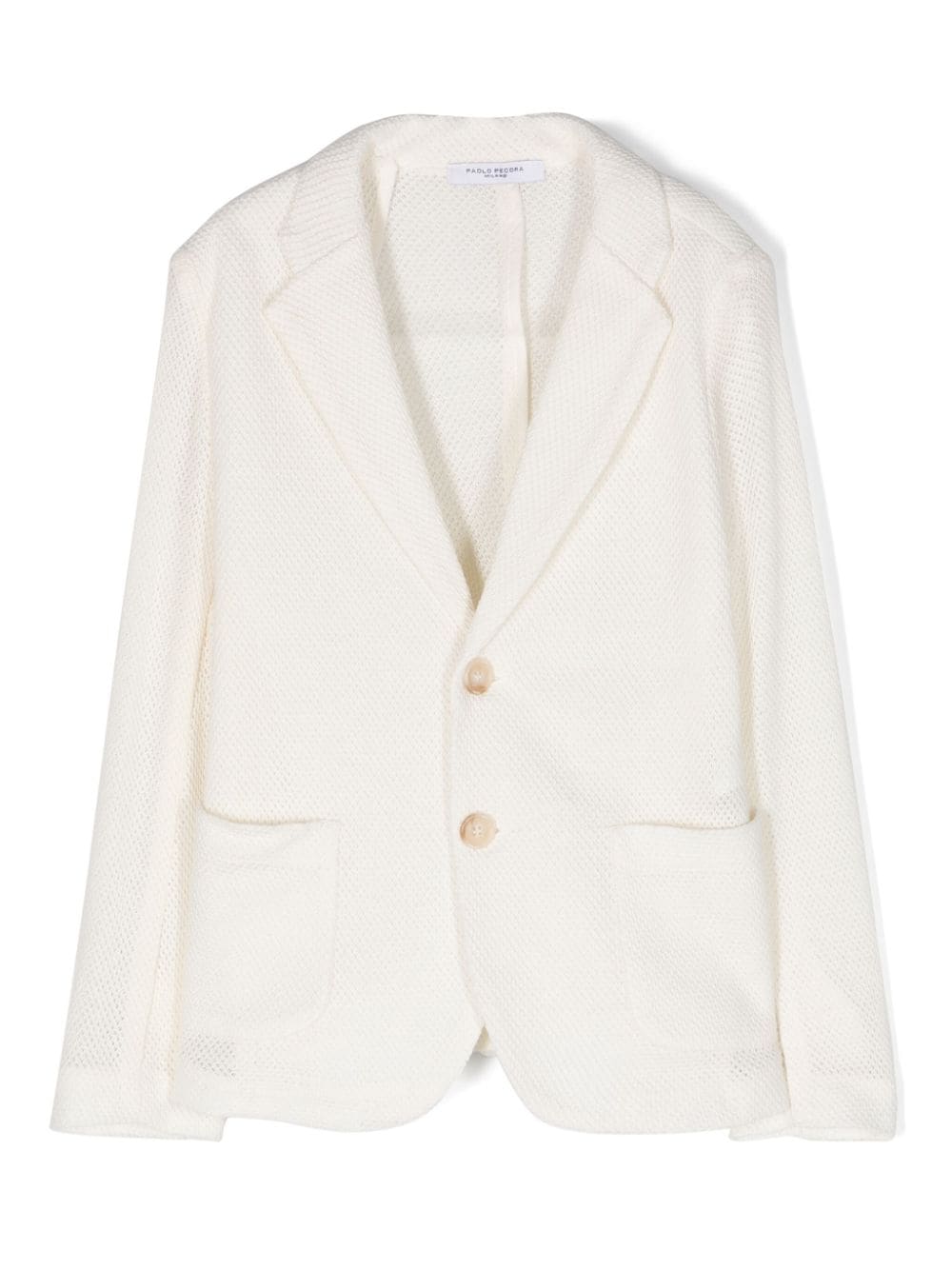 Paolo Pecora Kids single-breasted knitted blazer - White von Paolo Pecora Kids