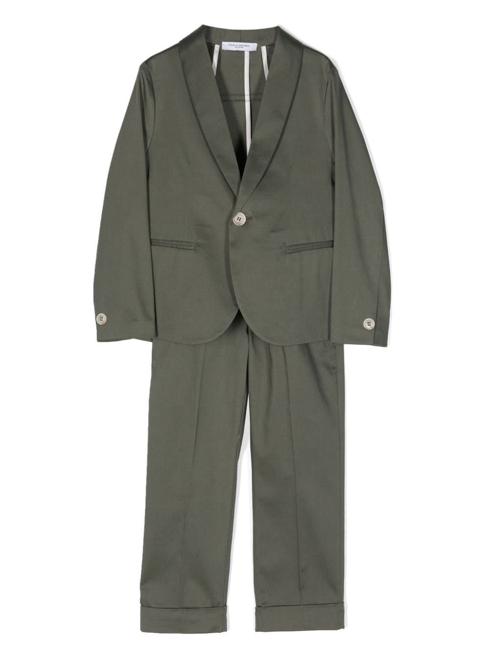 Paolo Pecora Kids single-breasted poplin suit - Green von Paolo Pecora Kids