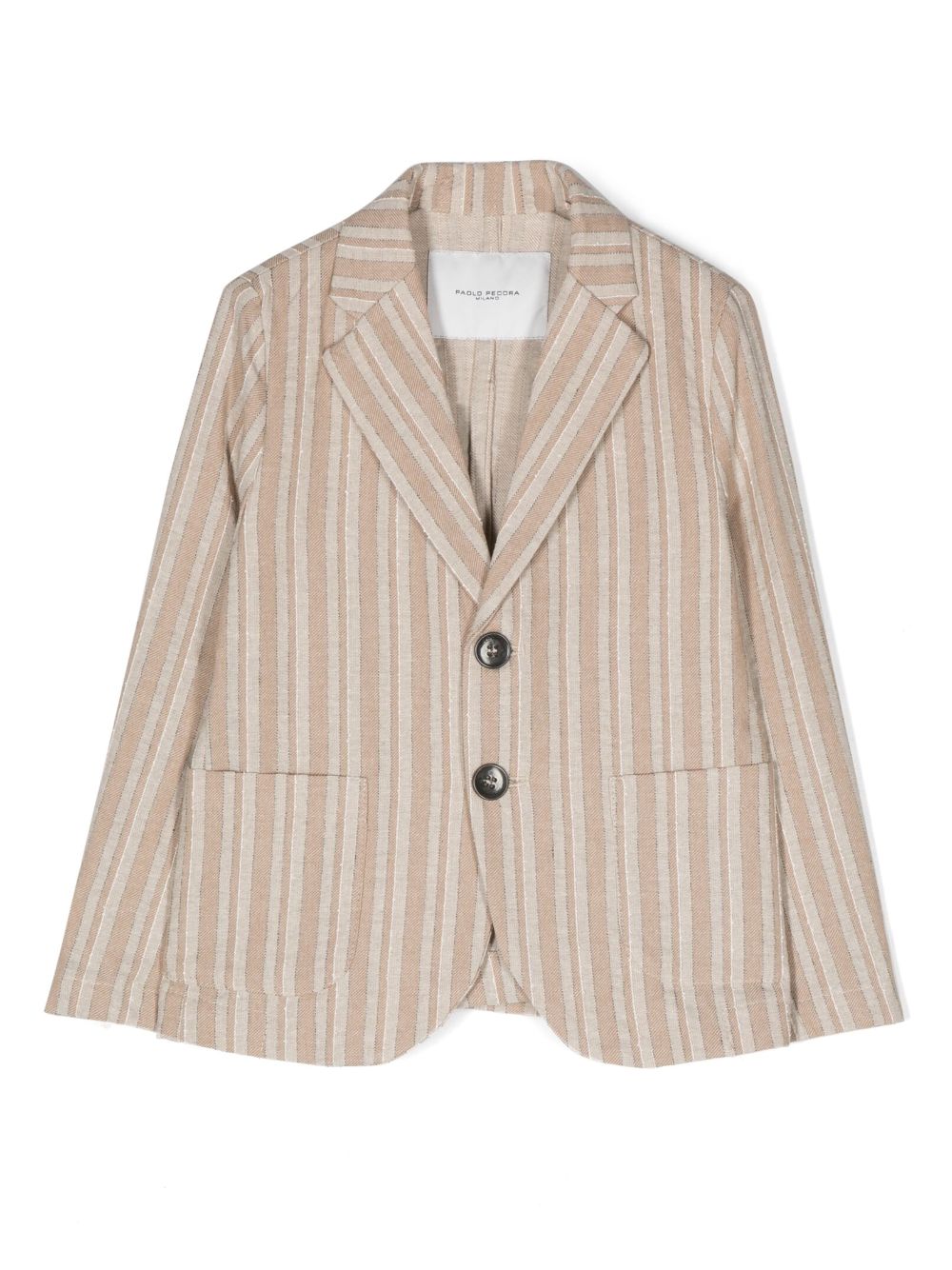 Paolo Pecora Kids stripe-print single-breasted blazer - Neutrals von Paolo Pecora Kids