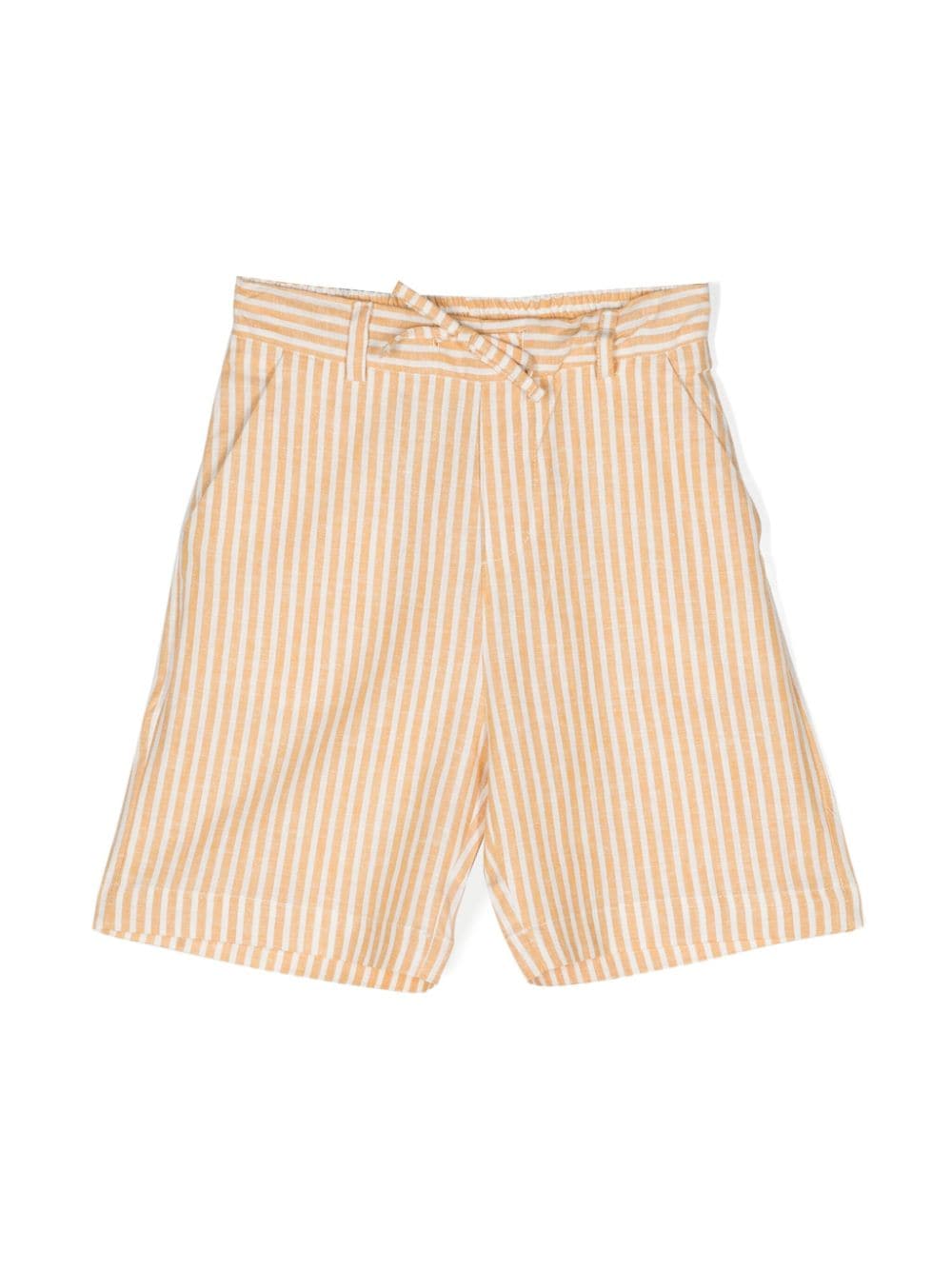 Paolo Pecora Kids striped linen blend shorts - Yellow von Paolo Pecora Kids