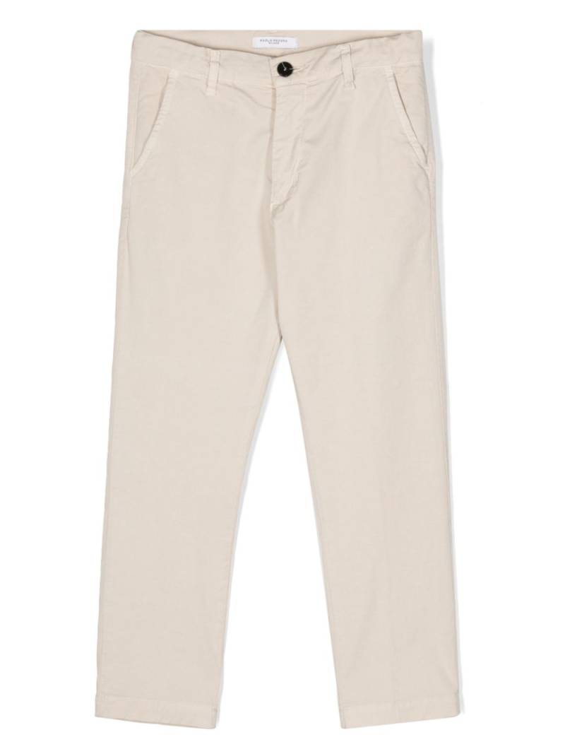 Paolo Pecora Kids tapered chino trousers - Neutrals von Paolo Pecora Kids