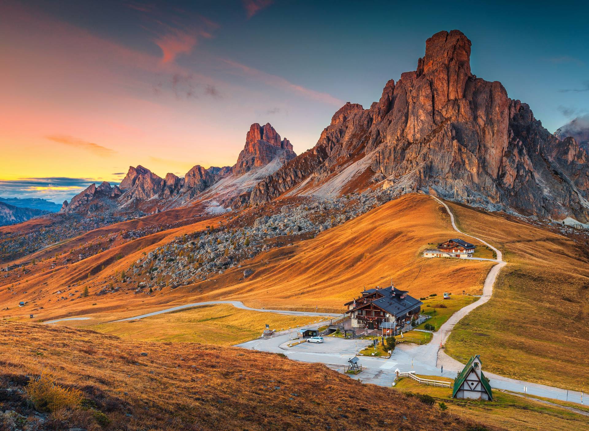 Papermoon Fototapete »Alpine Pass Dolomites« von Papermoon