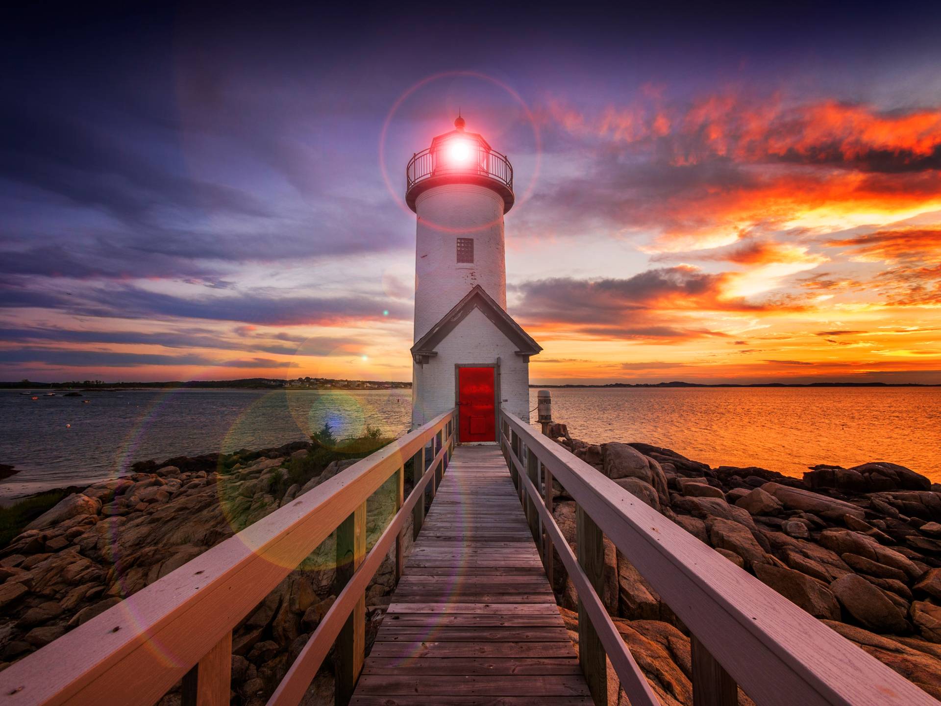 Papermoon Fototapete »Annisquam Lighhouse Sunset« von Papermoon