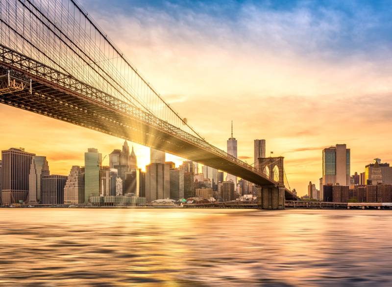 Papermoon Fototapete »Brooklyn Bridge Sunset« von Papermoon